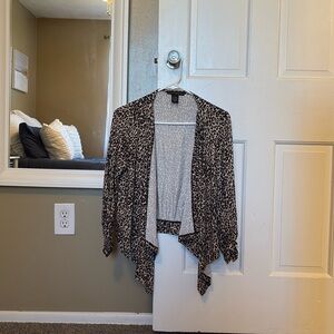 Grace Elements Leopard Open Sweater